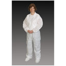 COVERALLS, SMALL/ MEDIUM, WHITE, ELASTIC WRIST & ANKLE, SERGED SEAMS, 25/CS, SOLD AS CASE ALPHA 8