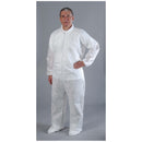 COVERALLS, MEDIUM, WHITE, ELASTIC WRIST, ANKLE & BACK, 25/CS, SOLD AS CASE ALPHA 8