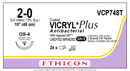 SUTURE, REVERSE CUTTING, SIZE 2-0, 3-18", UNDYED BRAIDED, NEEDLE OS-4, ½ CIRCLE, 2 DZ/BX, SOLD AS BOX ETHICON 243