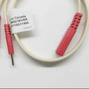 BANANA BIFURCATED LEADWIRE, 18", IVORY WIRE, RED PLUG & PINS, SOLD AS EACH CANADIAN 10000703