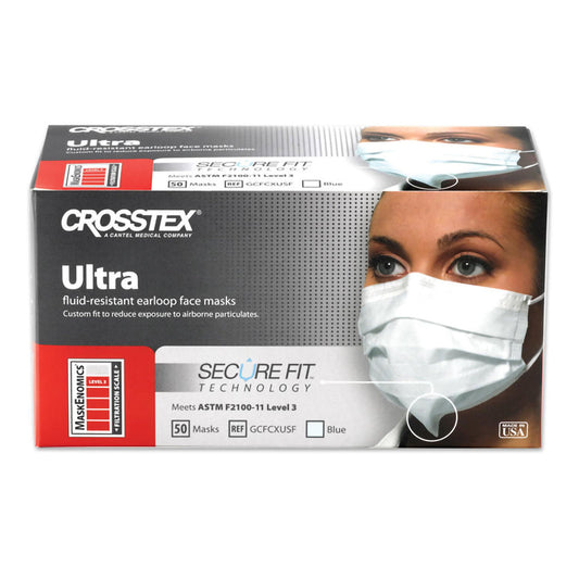 Crosstex® Ultra Mask With Secure Fit®, Blue, 2000/Cs