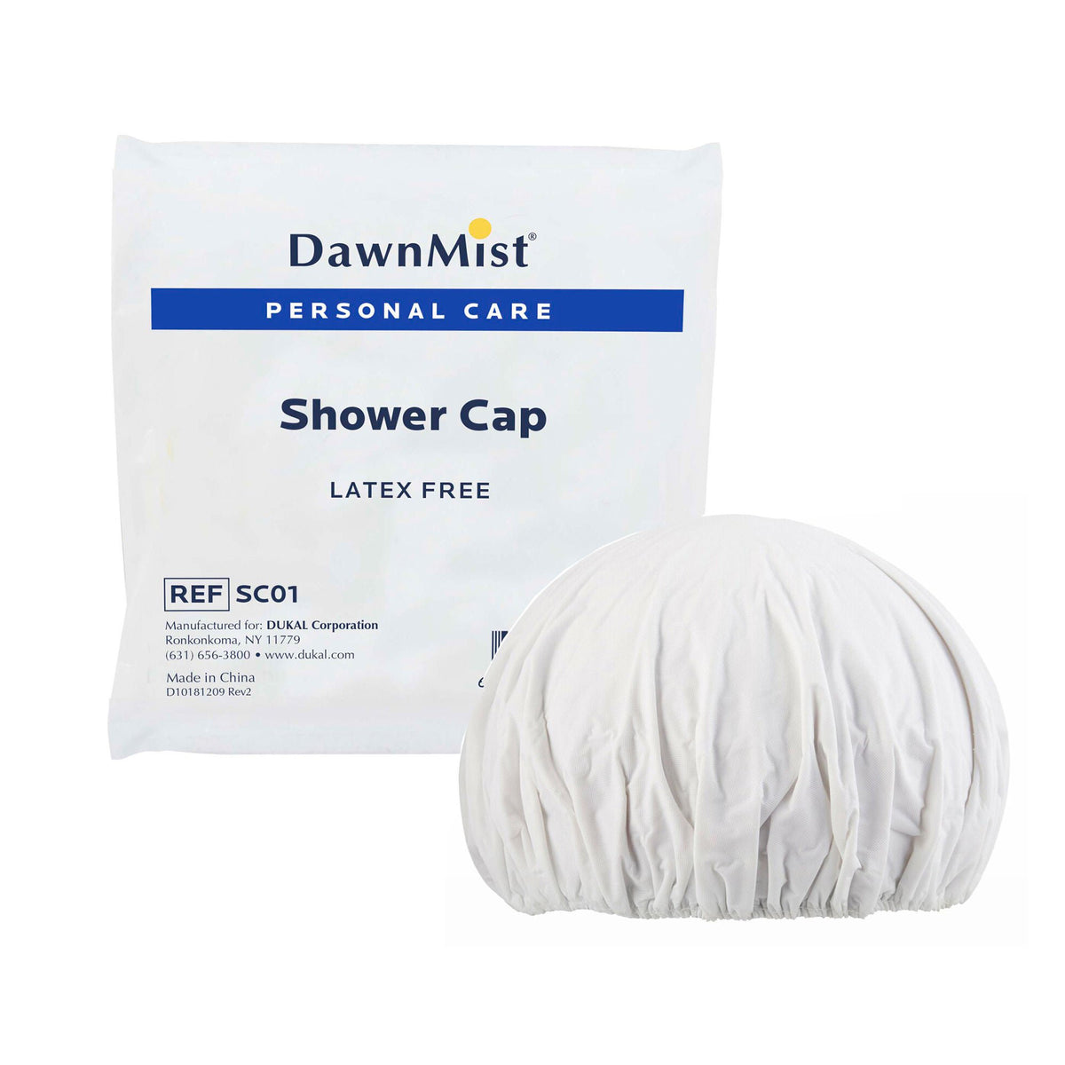 DawnMist® Shower Cap, Individually Packed, Clear, 200/BX