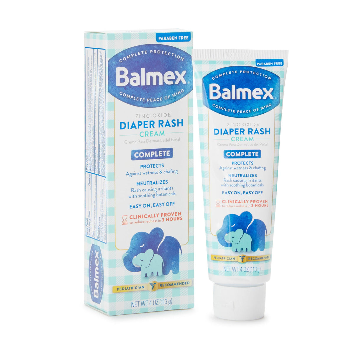 Balmex® Zinc Oxide Complete Diaper Rash Cream, 4-Ounce Tube, 24/Cs