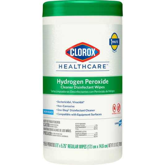 Clorox Healthcare® Hydrogen Peroxide Cleaner Disinfectant Wipes, Canister, 6/Cs