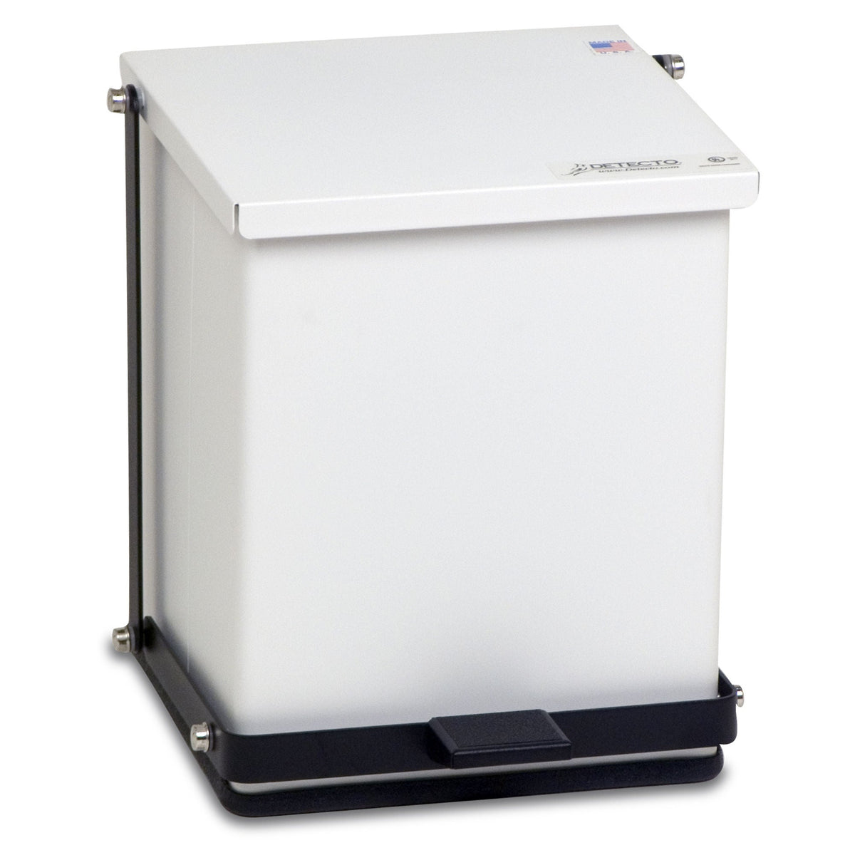 Receptacle, Waste Step-On Wht16Qt Detcto, 1/Ea