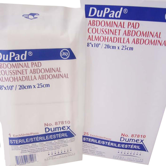 Dupad® Sterile Abdominal Pad, 8 X 10 Inch, 1-Ply, 200/Cs