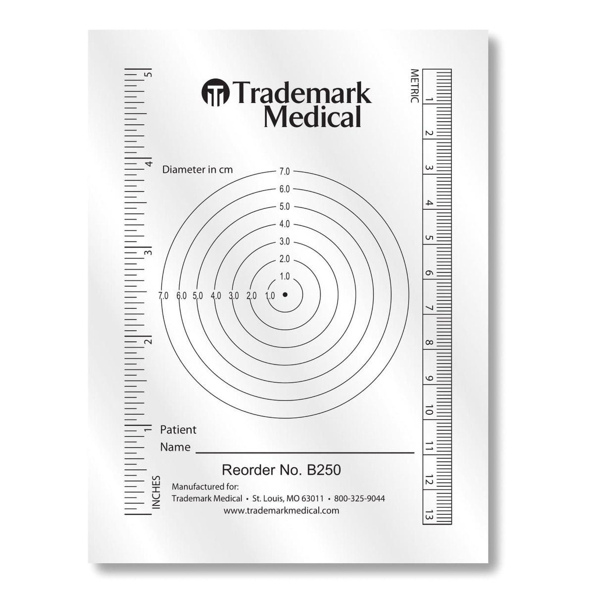 Trademark Medical Wound Measuring Guide, 250/BX