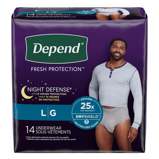 Depend® Night Defense® Absorbent Underwear For Men, Large, 56/Cs