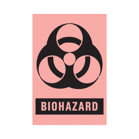 Timemed Pre-Printed Label, Biohazard, 2 x 3 Inch, 1/RL