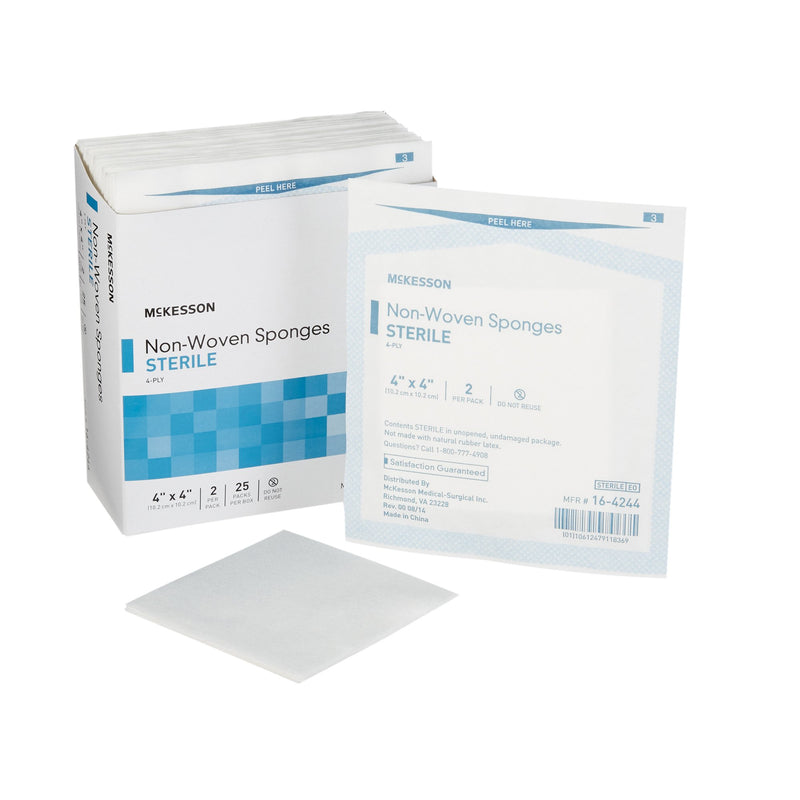 MCKESSON STERILE NONWOVEN SPONGE, 4 X 4 INCH, 4-PLY, SOLD AS 600/CASE MCKESSON 16-4244