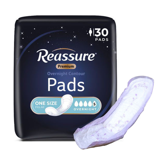 Pad, Incont Overnight Reassureprem Contour (30/Bg 4Bg/Cs), 120/Cs