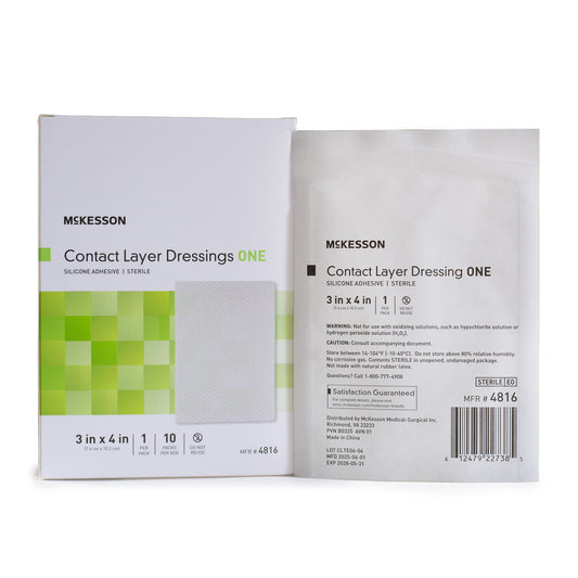 McKesson Silicone Wound Contact Layer Dressing, 3 x 4 Inch, 40/CS