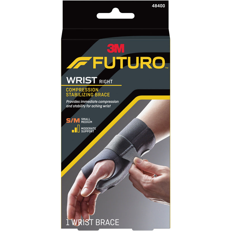 3M™ FUTURO™ COMPRESSION STABILIZING RIGHT WRIST BRACE, SMALL/MEDIUM, SOLD AS 1/EACH 3M 48400ENR