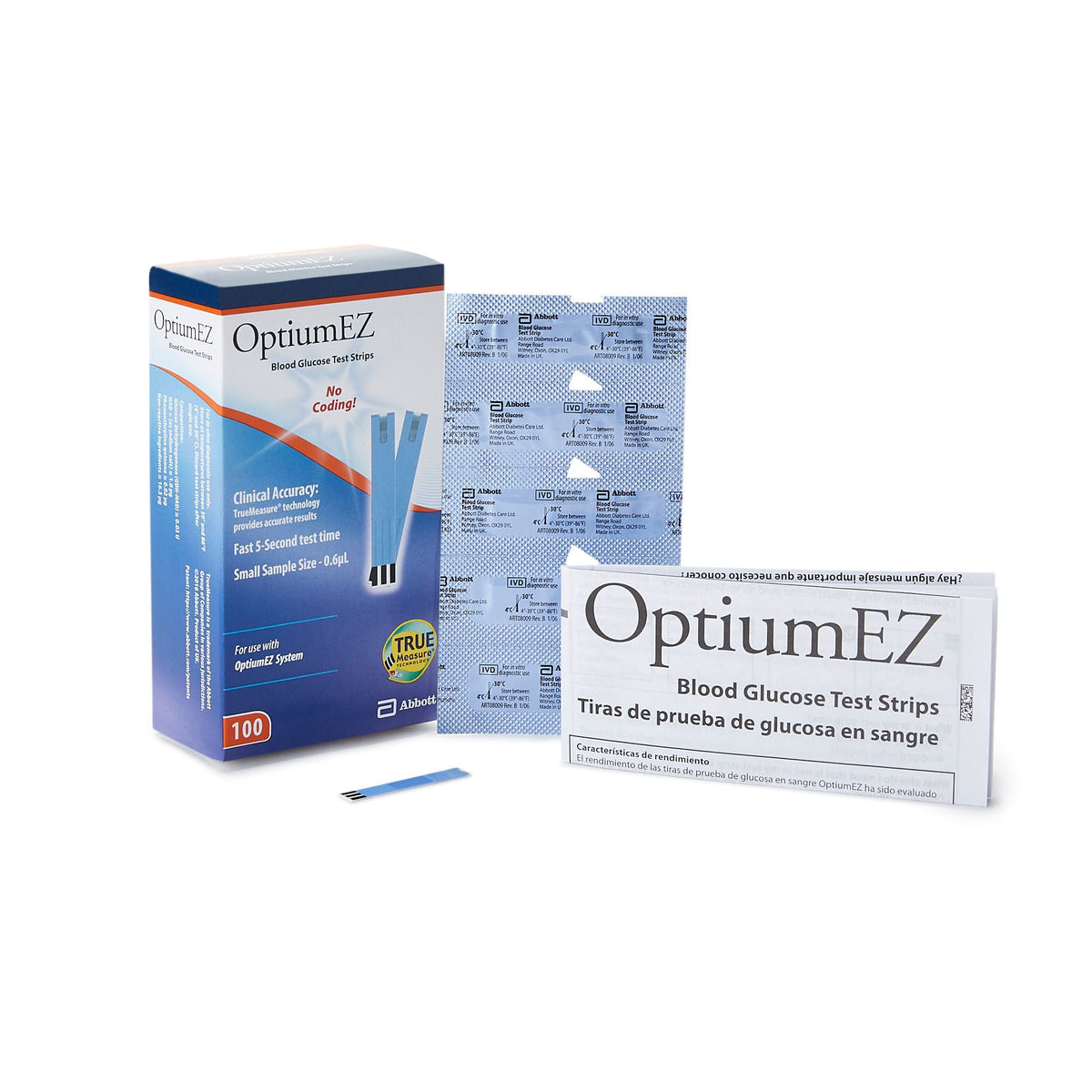 Optium Ez® Blood Glucose Test Strips, 600/Cs