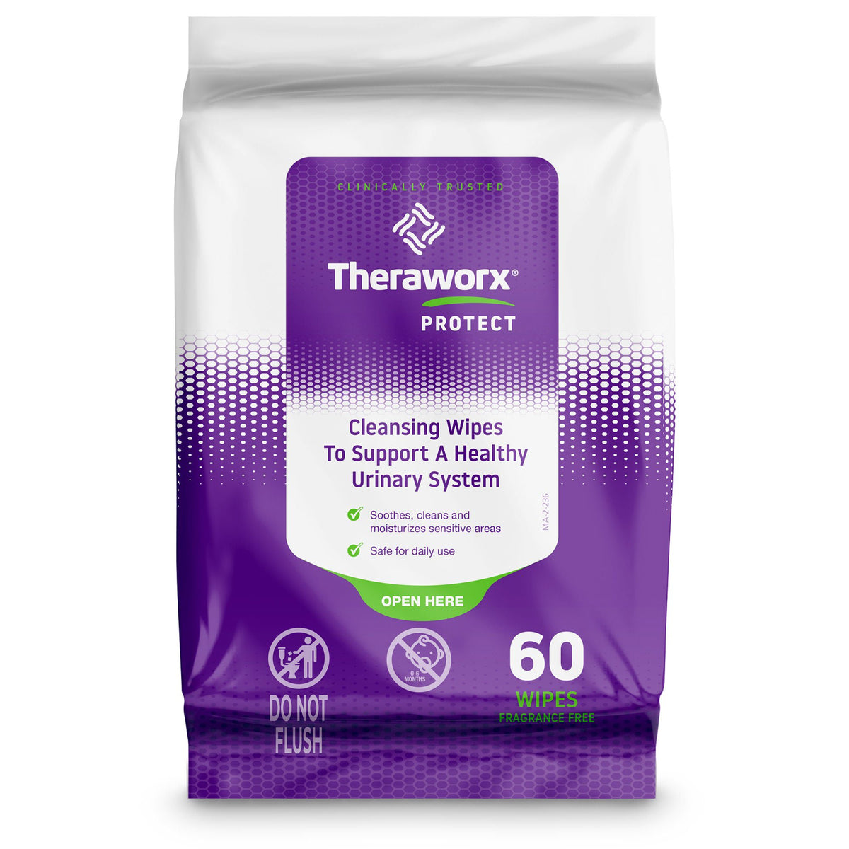 WIPE, SKIN THERAWORX PROTECT W/FOAM UPAK LAV (60/PK 24PK/CS), 60/PK