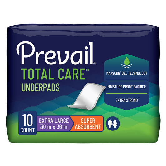 Prevail® Total Care™ Super Absorbent Polymer Underpad, 30 x 36 Inch, 40/CS