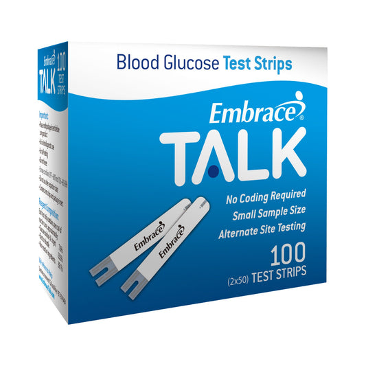 Omnis Health Embrace® Talk Blood Glucose Test Strips, 1/Bx