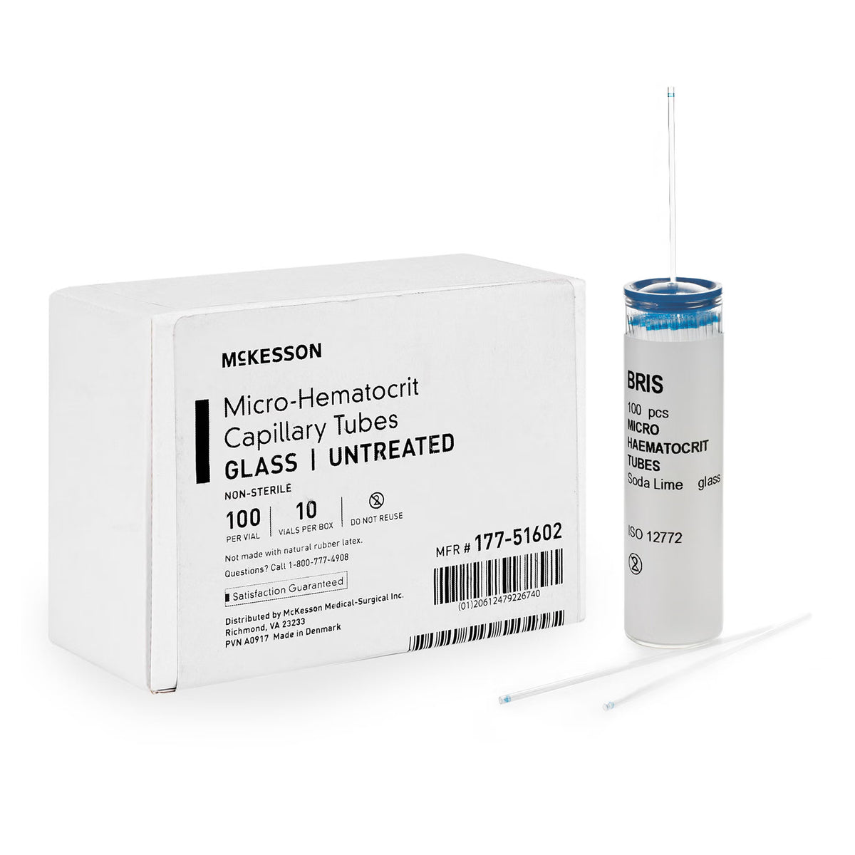McKesson Capillary Blood Collection Tube, 75 µL, 1.1 x 75 mm, 1000/BX