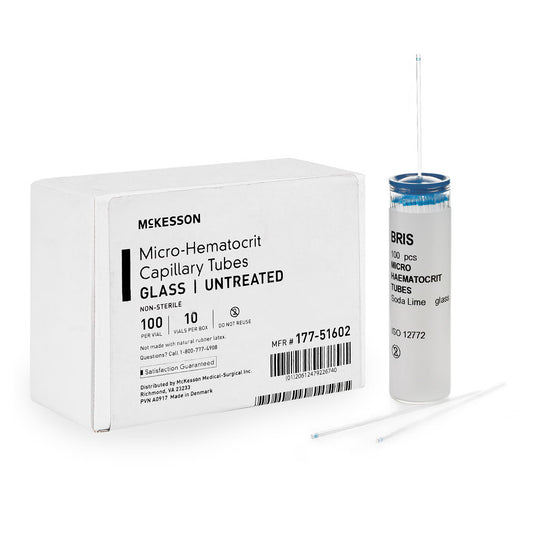McKesson Capillary Blood Collection Tube, 75 µL, 1.1 x 75 mm, 1000/BX