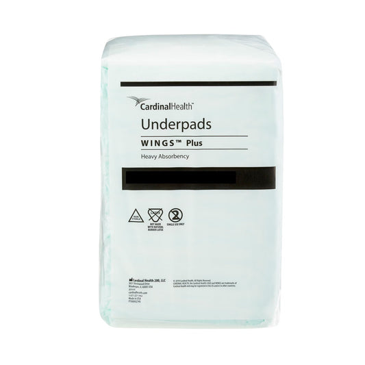 Wings Plus Underpads, Disposable, Heavy Absorbency, Beige, 36 X 36 Inch, 48/CS