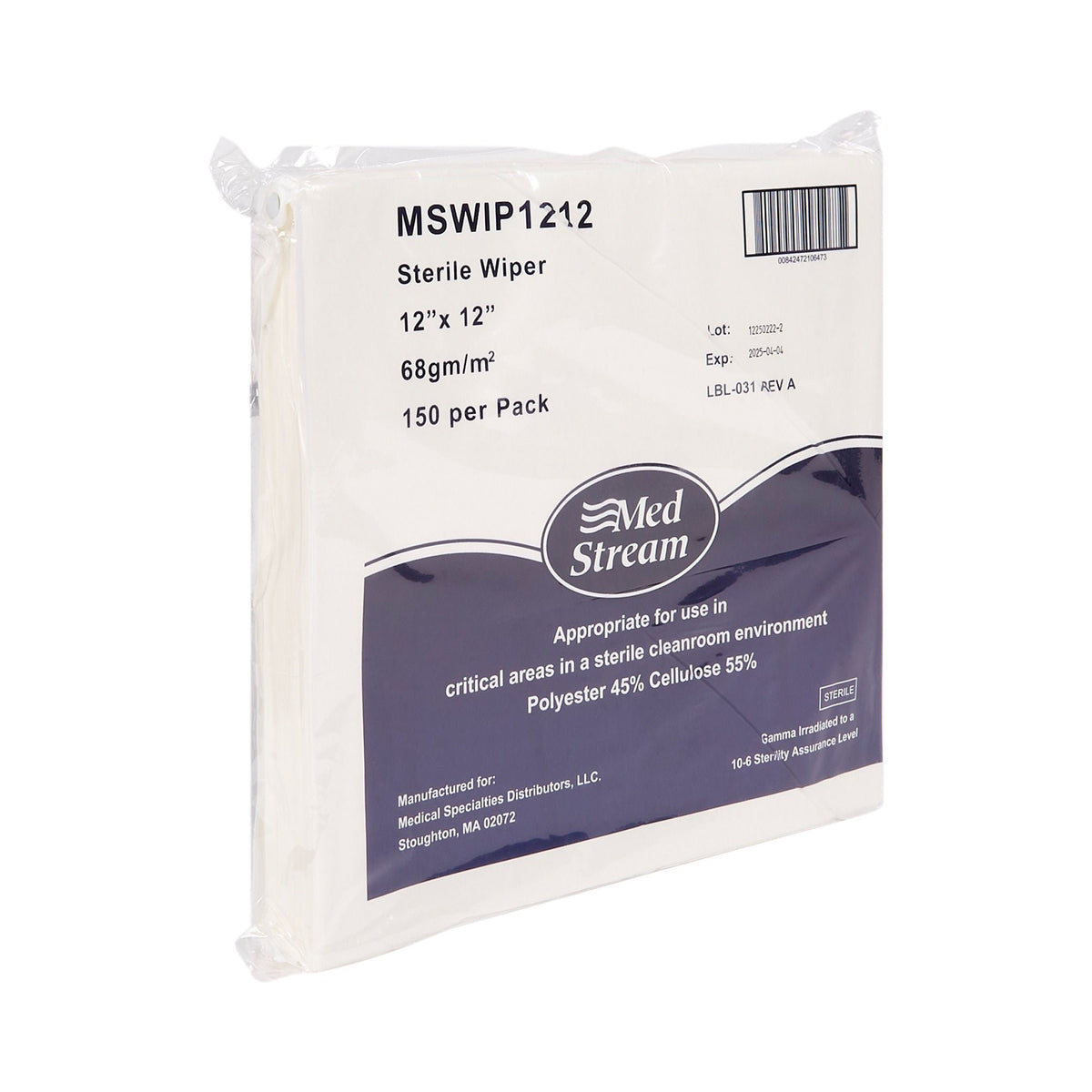Mckesson Cleanroom Low Lint Wipes, 12 X 12 Inch, 1200/Cs
