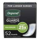 DEPEND® GUARDS INCONTINENCE PADS, DISPOSABLE, MAXIMUM ABSORBENCY, 12" LENGTH, SOLD AS 104/CASE KIMBERLY 13792