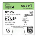9/0 NYLON SUTURE, BLACK MONO, 5"/13CM, VRM6, 6MM 1/4 CIRCLE, 12/BX, SOLD AS BOX SURGICAL 71