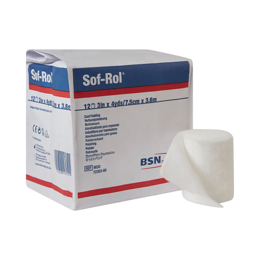 Sof-Rol® White Rayon Cast Padding, 3 Inch X 4 Yard, 72/Cs
