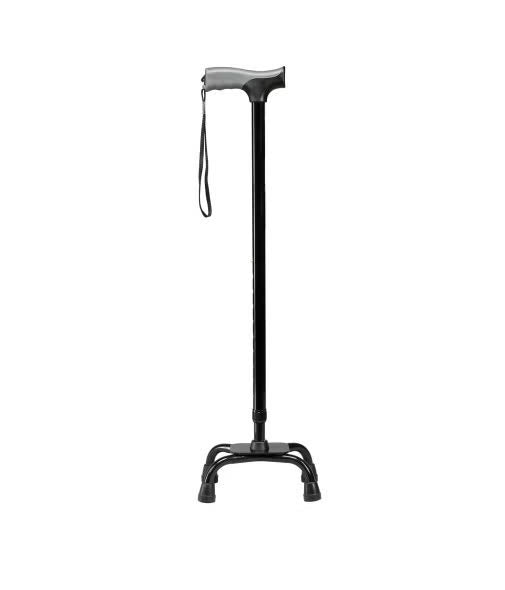 Cane, Quad W/Wristlet Soft Grip Blk, 1/Ea