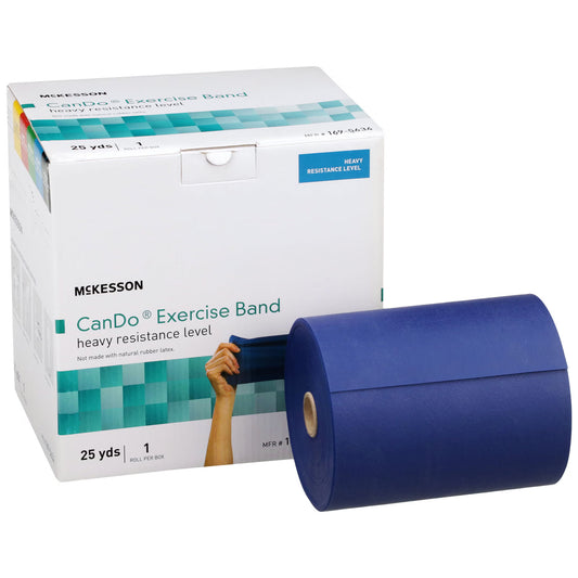 McKesson Exercise Resistance Band, Blue, 5 Inch x 25 Yard, Heavy Resistance, 1/EA