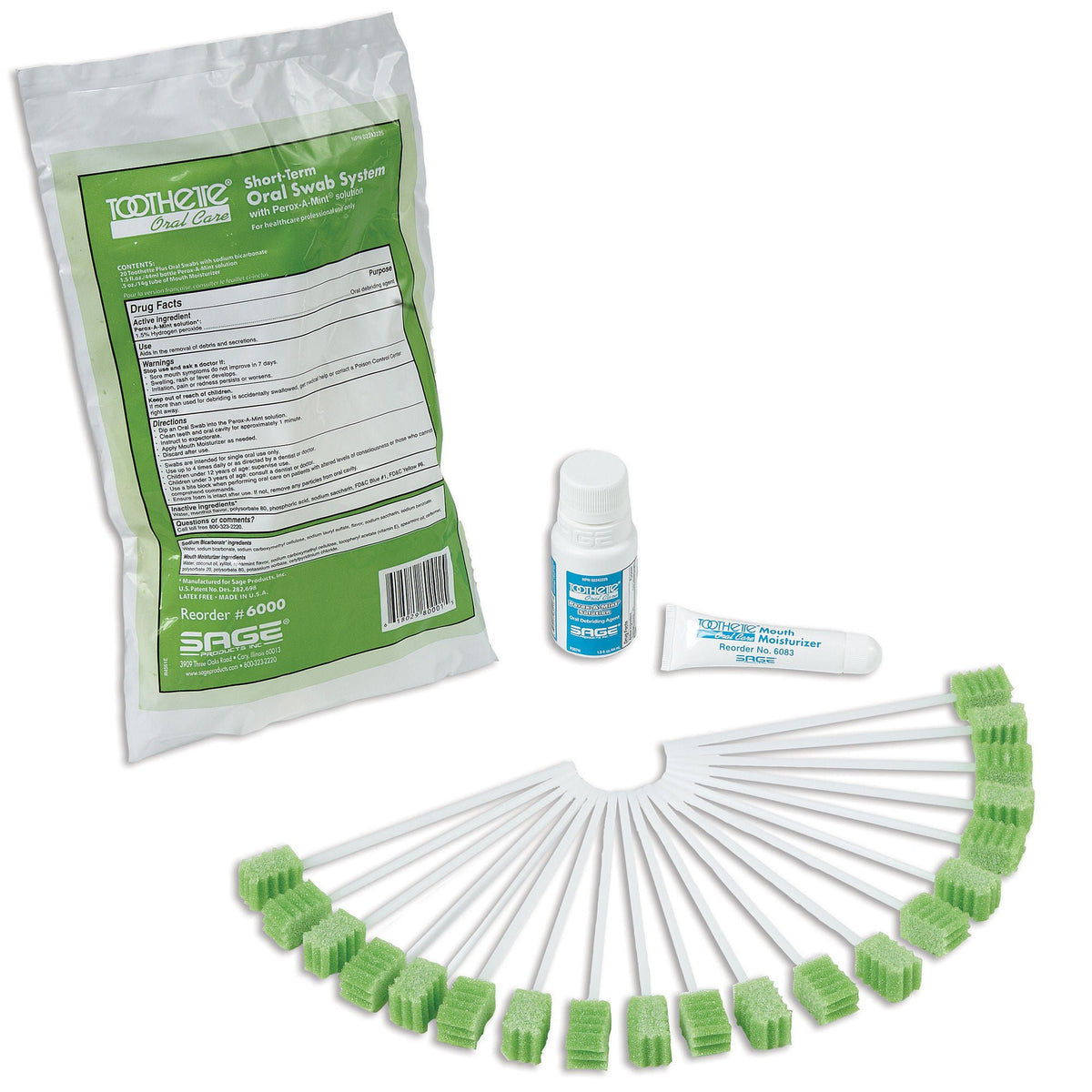 Toothette® Short Term Swab System, 50/CS