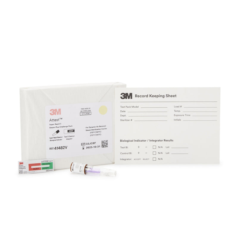 3M™ ATTEST™ SUPER RAPID 5 STEAM-PLUS STERILIZATION BI CHALLENGE PACK, SOLD AS 24/CASE SOLVENTUM 41482V
