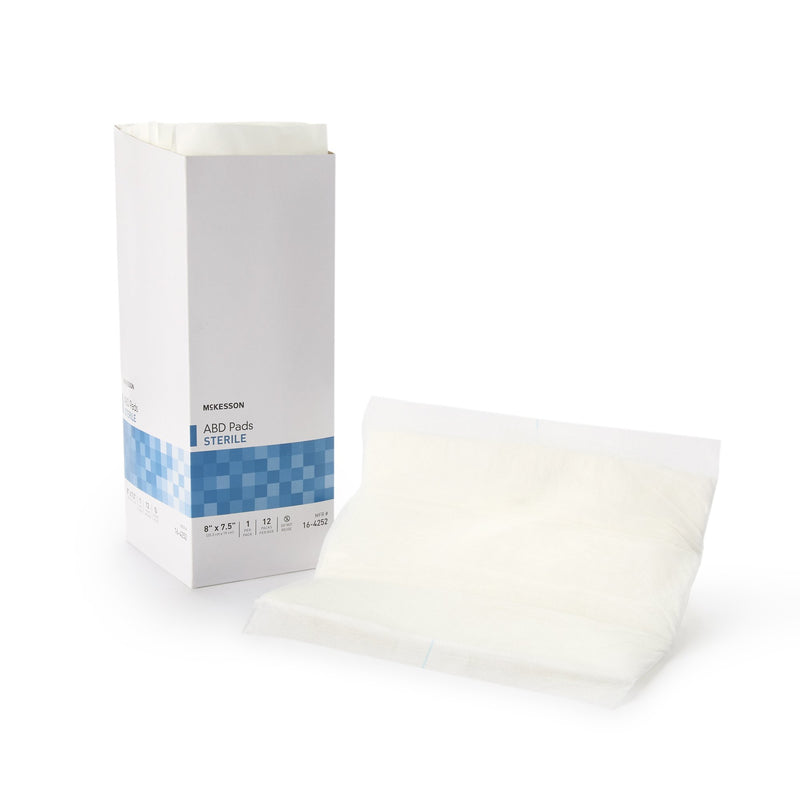 McKesson Sterile Abdominal Pad, 7-1/2 x 8 Inch 1/PACK -16-4252 - BriteSources