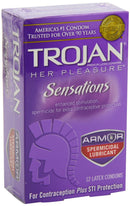 TROJAN® HER PLEASURE® LUBRICATED LATEX CONDOM, SOLD AS 1/BOX CHURCH 02260097352