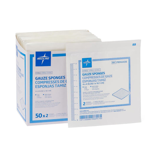 Caring® Sterile Gauze Sponge, 4 X 4 Inch, 8-Ply, 600/Cs