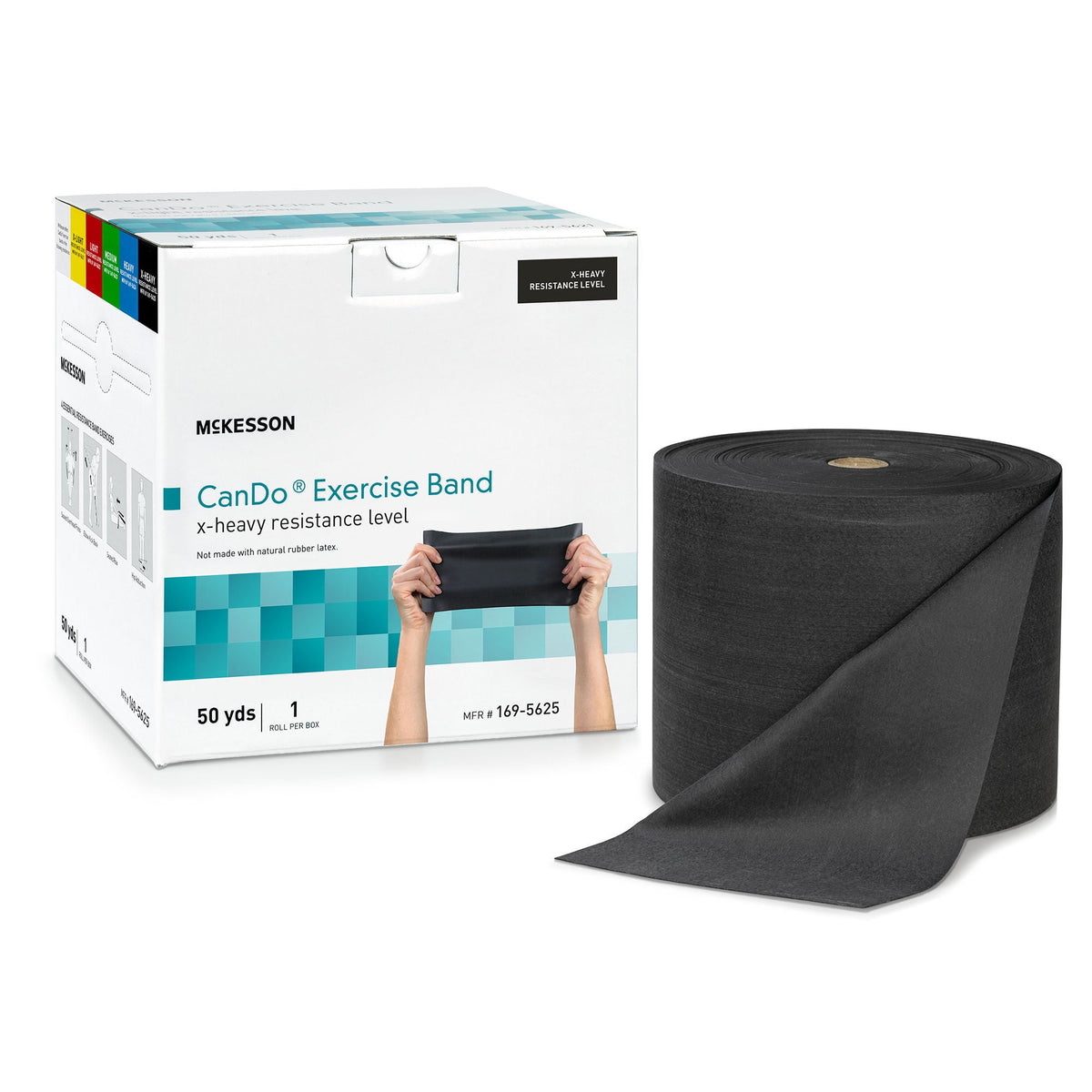 McKesson CanDo® Exercise Extra-Heavy Resistance Band, Black, 5 Inch x 50 Yard, 1/EA