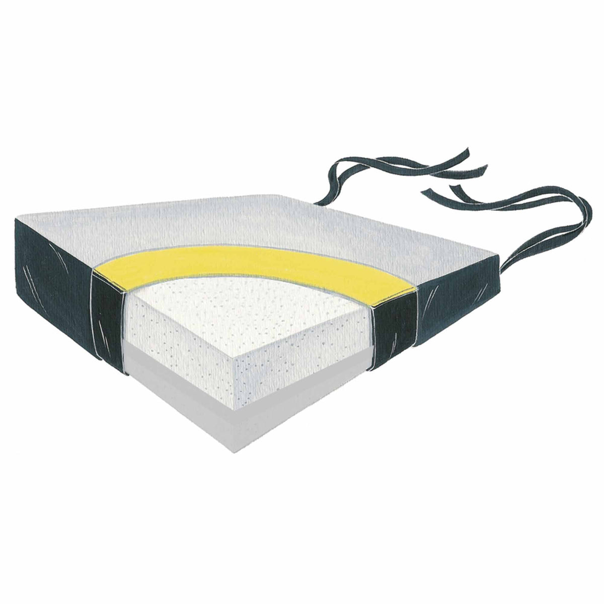 Skil-Care™ Wheelchair Wedge Seat Cushion, 18 X 16 X 4 Inch, Black, 1/Ea