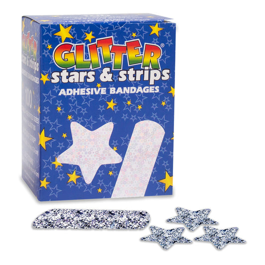 Glitter™ Stat Strip® Kid Design (Glitter Stars And Stripes) Adhesive Strip, 1200/Cs