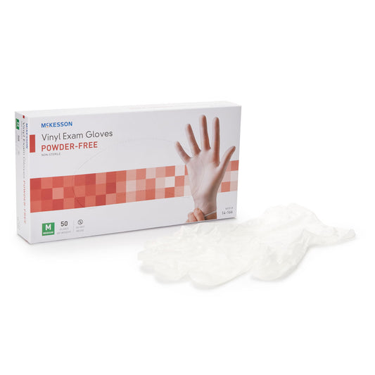 Mckesson Confiderm® Vinyl Exam Glove, Medium, Clear, 1000/Cs