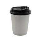 LID, DOME F/DBL WALL PAPER CUPBLK 8OZ (1000/CS), 1000/CS