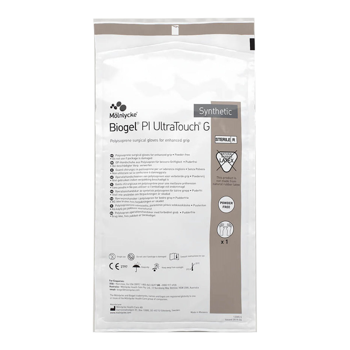 Biogel® PI UltraTouch™ G Polyisoprene Surgical Glove, Size 6.5, Straw, 50/BX