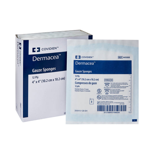 Dermacea™ Sterile Gauze Sponge, 4 X 4 Inch, 12-Ply, 600/Cs