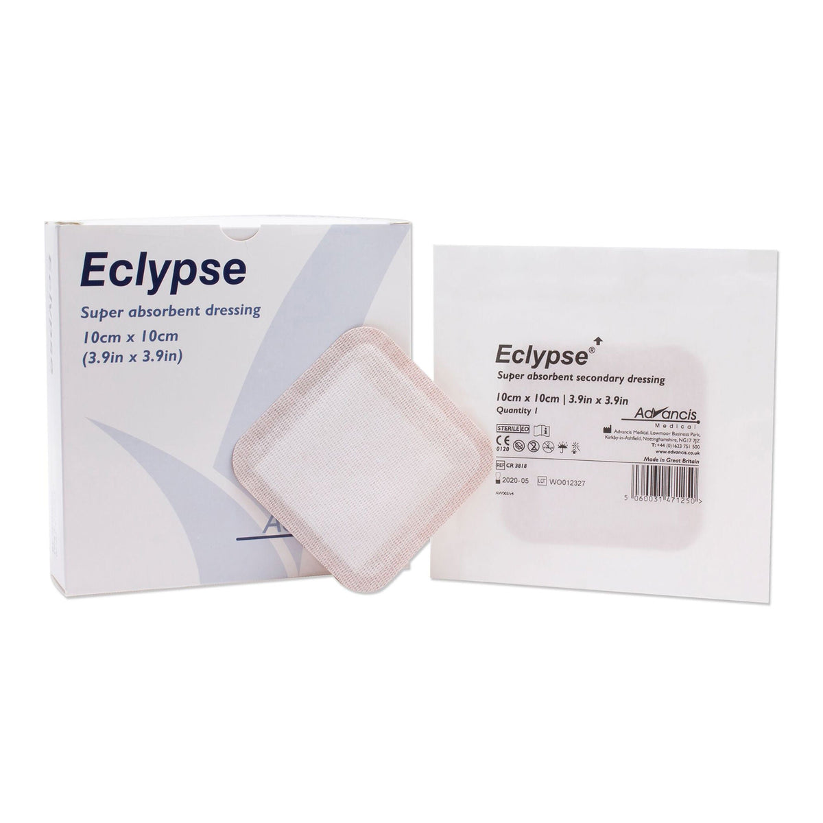 Eclypse® Super Absorbent Wound Dressing, 4 X 4 Inch, 20/Bx