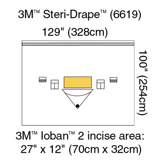 3M™ Steri-Drape™ Sterile Large Isolation Orthopedic Drape, 129 x 100 Inch 5/CASE -6619