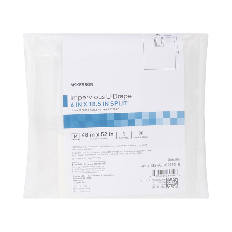 McKesson Sterile Impervious U-Drape, 52 x 48 Inch