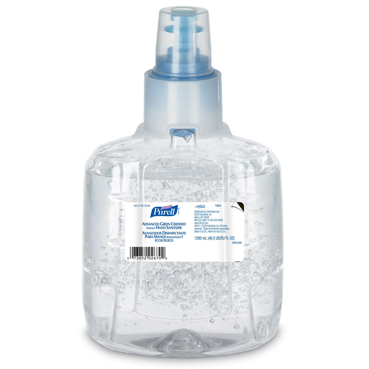 Purell® Advanced Hand Sanitizer 1,200 Ml 70% Ethyl Alcohol Gel Green Certified, 1/Ea