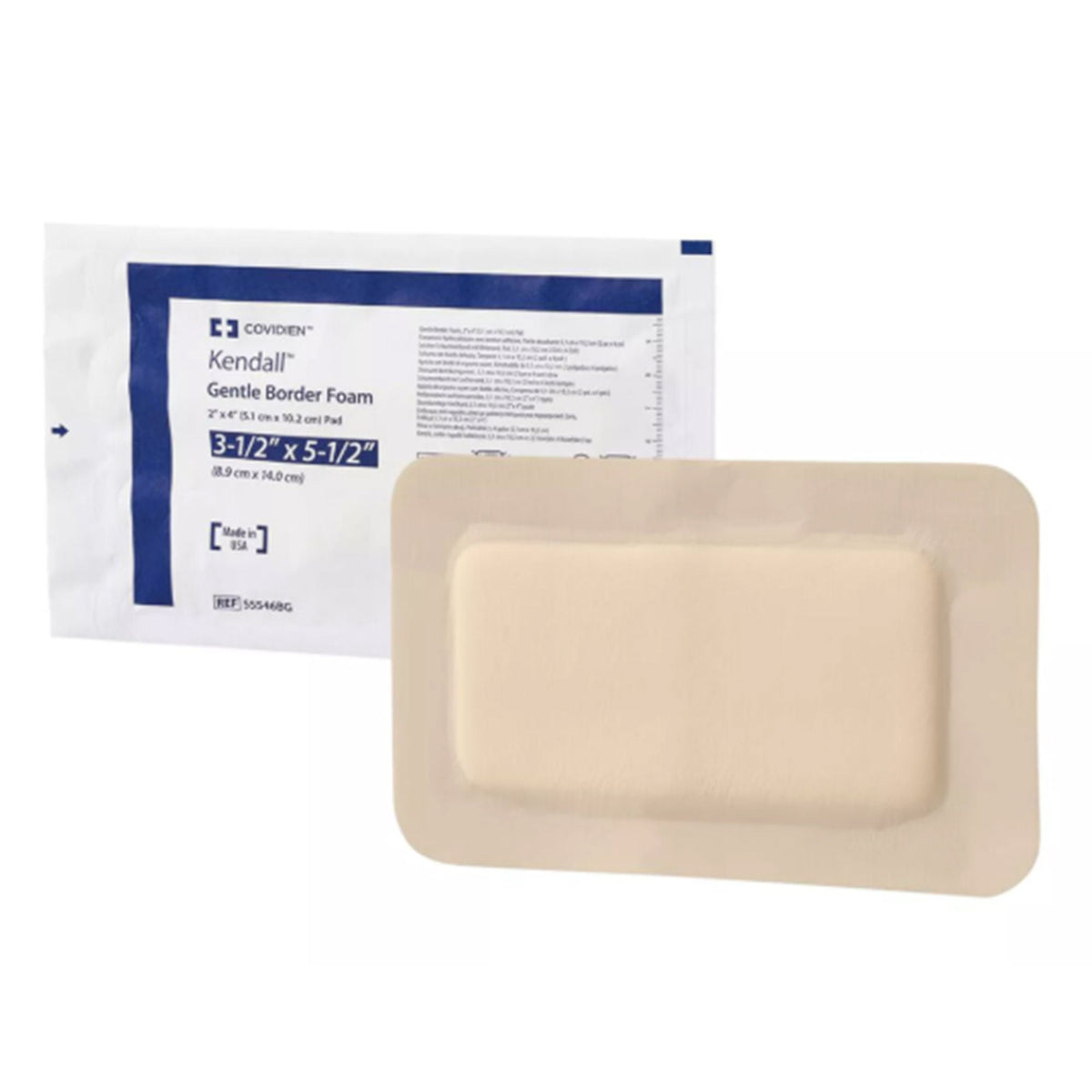Kendall™ Gentle Bordered Foam Dressing With Silicone Adhesive, 8.9 X 14 Cm, 10/Bx