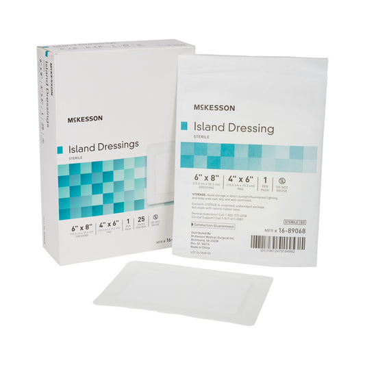 Mckesson White Adhesive Dressing, 6 X 8 Inch, 100/Cs