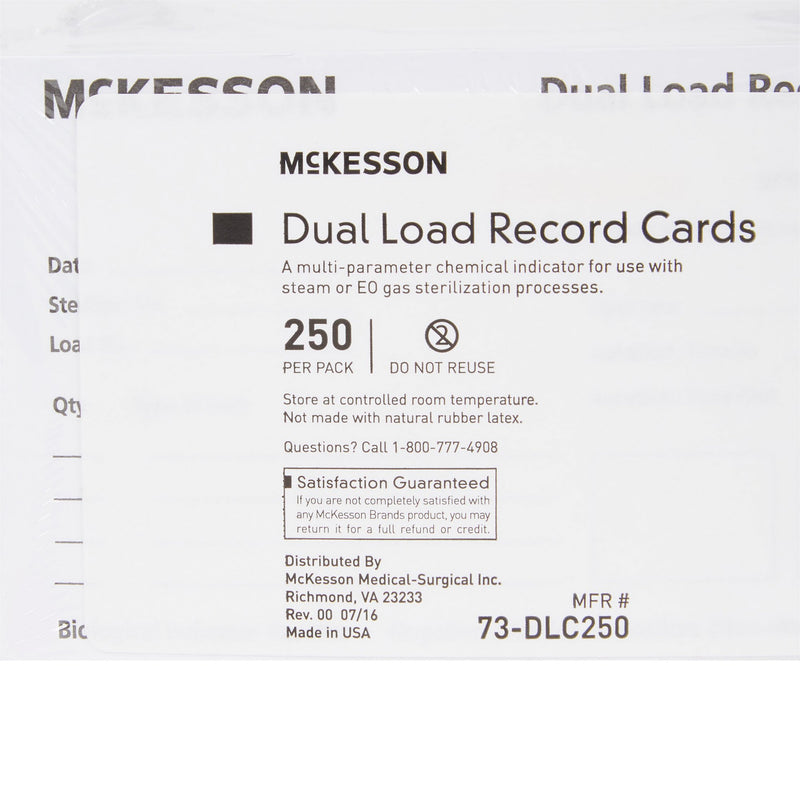 McKesson Sterilization Record Card 250/PACK -73-DLC250