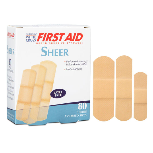 American® White Cross Sheer Adhesive Strip, Assorted Sizes, 1920/Cs